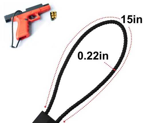 lockforall Cable Gun Locks with Keys Hunting Sports- Keyed Alike 15" Cable Gun Safe Lock CA DOJ Approved for Pistols, Handguns, Rifles, and Shotguns, Home, Storage Firearm Locking and Safety