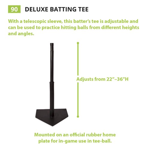 Champion Sports Deluxe Batting Tee - Mounted Adjustable Telescopic Batting Tee - 22"–36"