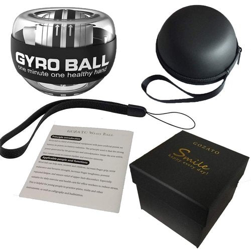 GOZATO Auto-Start Wrist Power Gyro Ball, Wrist Strengthener and Forearm Exerciser for Stronger Arm Fingers Wrist Bones and Muscle with LED Lights