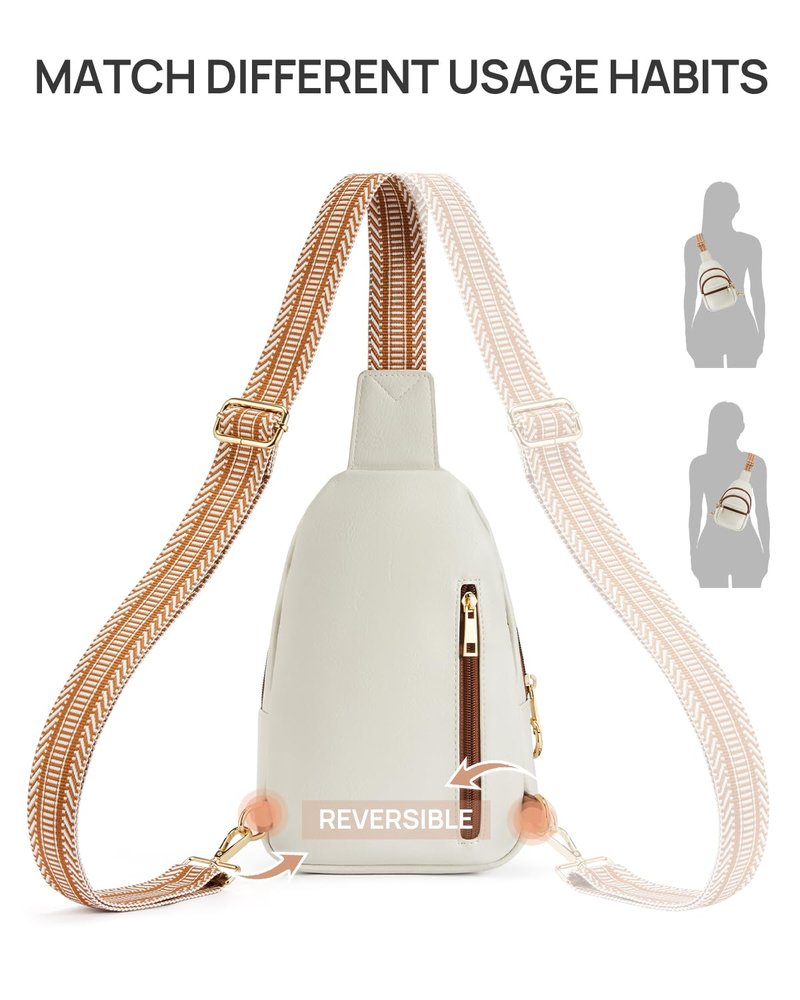 CHOLISS Anti Theft Small Sling Bag for Women and Men RFID Leather Crossbody Bags Fanny Pack Chest Bag Travel Purse Daypacks