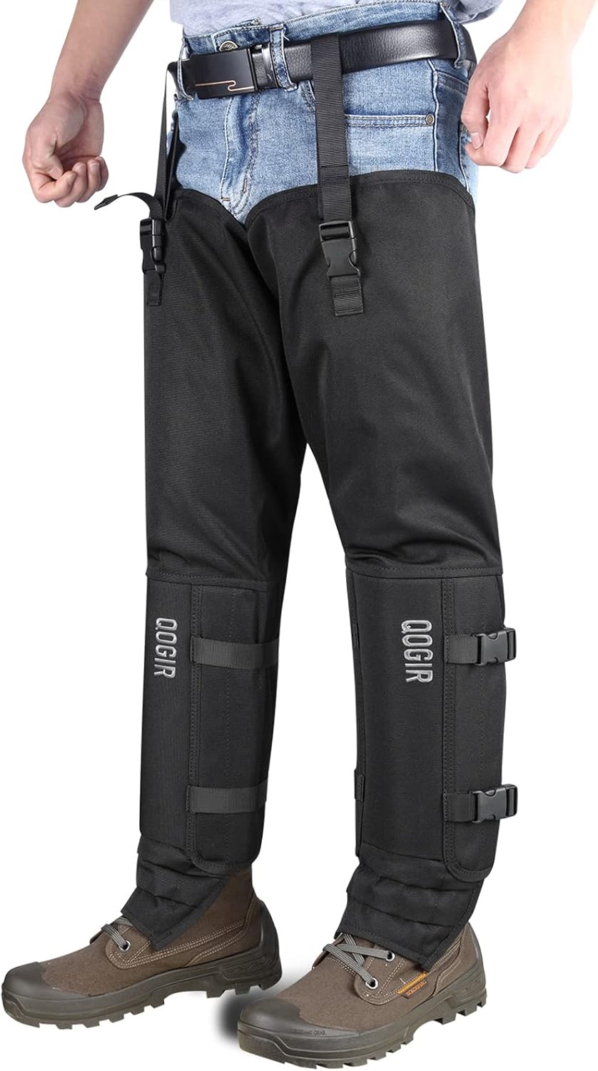 IceBlade Snake Chaps, Full Leg Protection from Snake Bites, Waterproof Hunting Gear, Adjustable Size Snake Guard Gaiters for Legs, Briar Thorns, and Brush, Durable Snake Bite Defense