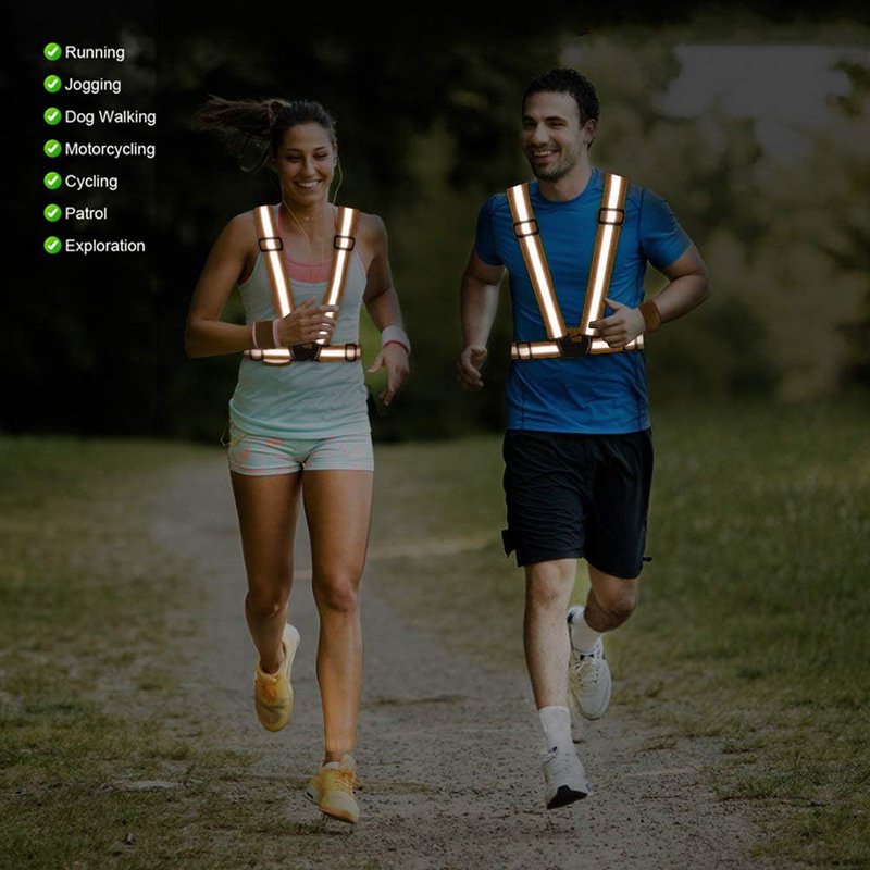 SAWNZC Reflective Vest Running Gear, 2Pack High Visible Safety VES for Cycling Jogging Running Walking, Adjustable for Men Women