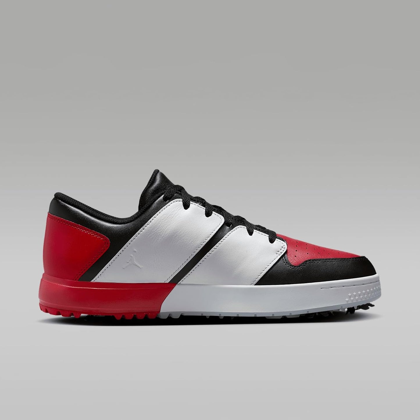 Jordan NU Retro 1 G Golf Shoes (FZ4153-001, Black/University Red/Blue Tint/White)