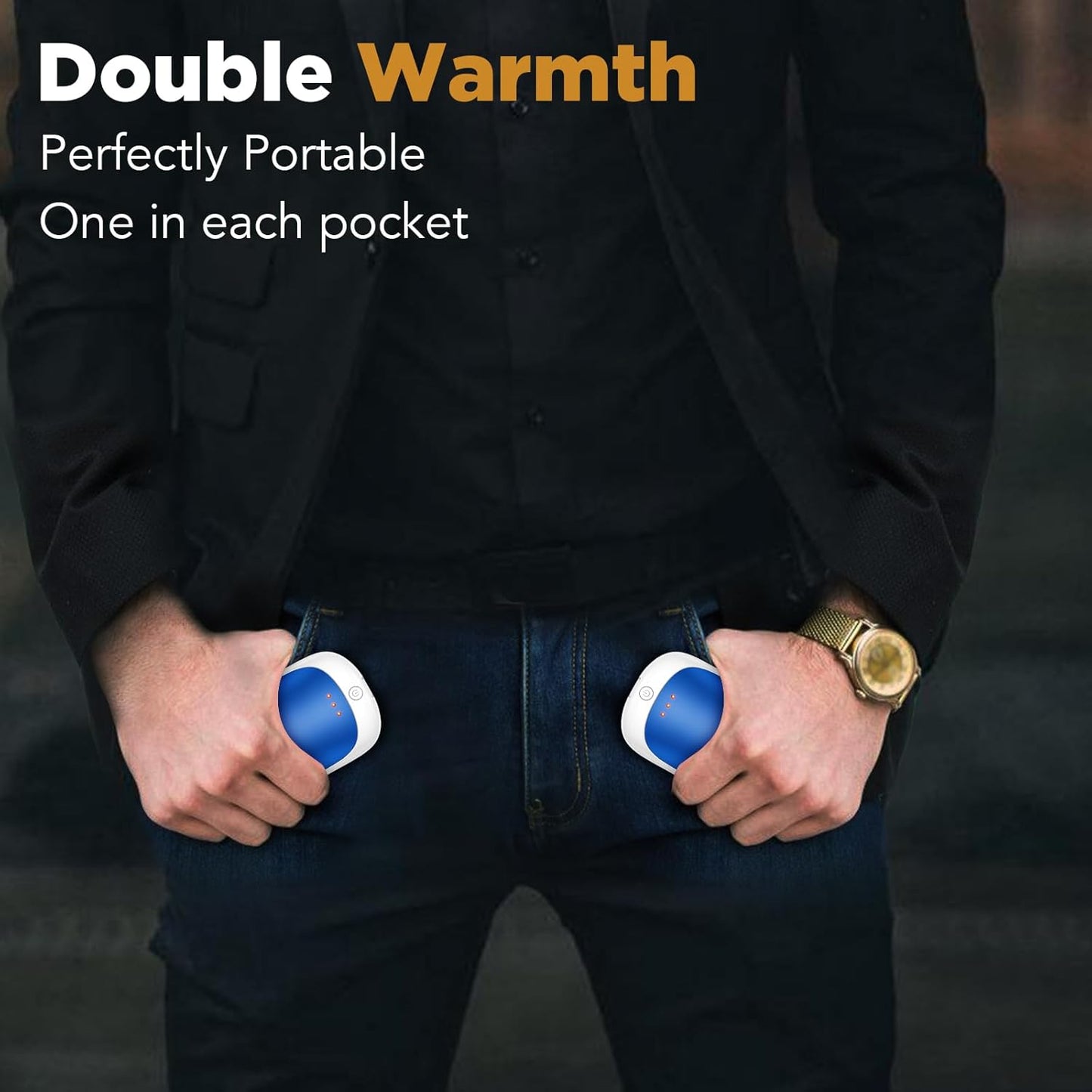 2 Pack Hand Warmers Rechargeable, Portable Electric Hand Warmers Reusable, USB 2 in 1 Handwarmers, Outdoor/Indoor/Warm Gifts for Men Women Kids