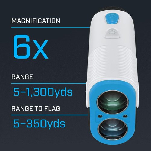 Bushnell Golf A1-Slope Ultra-Compact Laser Rangefinder | Slope Compensation, Magnetic Skin, PinSeeker, 6X Magnification, 1300 Yard Range, LCD Display, Signature Series Power Bundle
