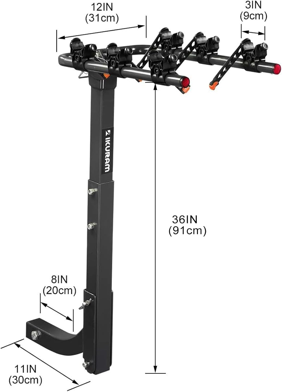 2 Bike Rack Hitch Mount, 200 lbs Electric Bicycle Carrier Rack Platform Style for Cars Trucks SUVs Minivans, fits MTB Gravel Road Bike with Up to 5-inch Fat Tire Carrier Rack - 2" Hitch Receiver
