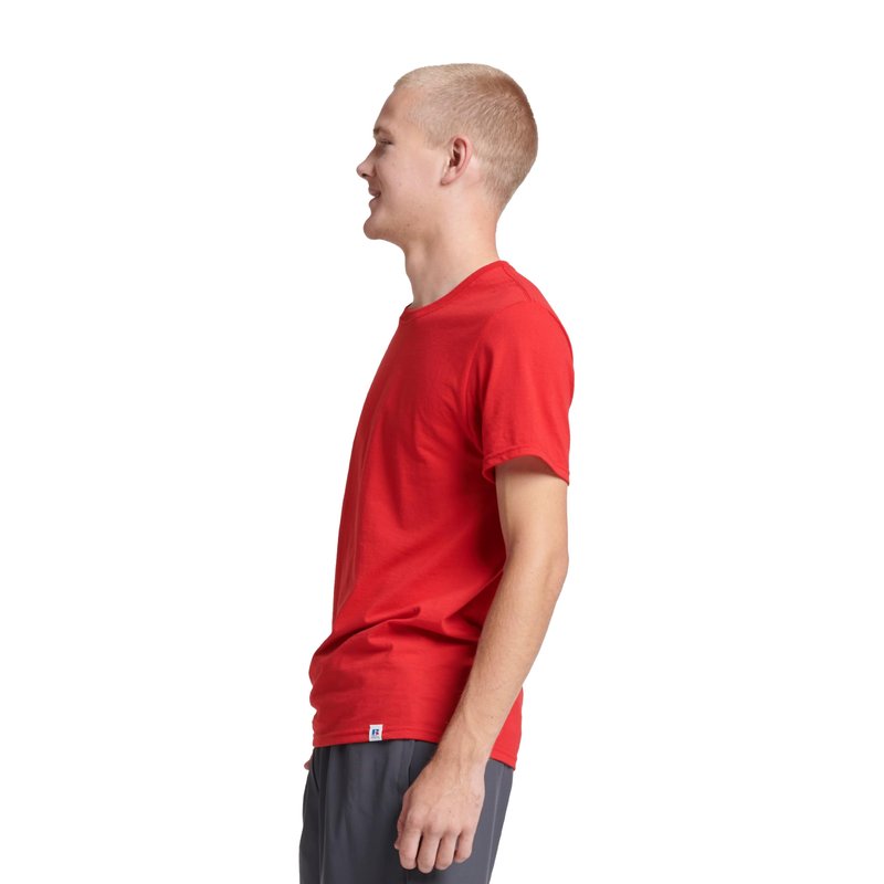 Russell Athletic Mens Cotton Performance Short Sleeve T-Shirt T Shirt, True Red, Medium US