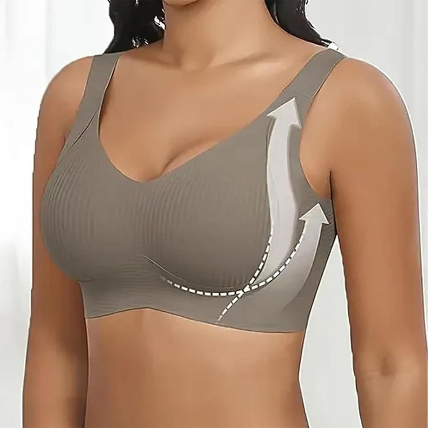 3 Pack Women's Ribbed Push Up Adjustable Wireless Bra Seamless Full Support Sports Bras Cozy Breathable Bralettes Full Support Sports Bras for Women X-Large