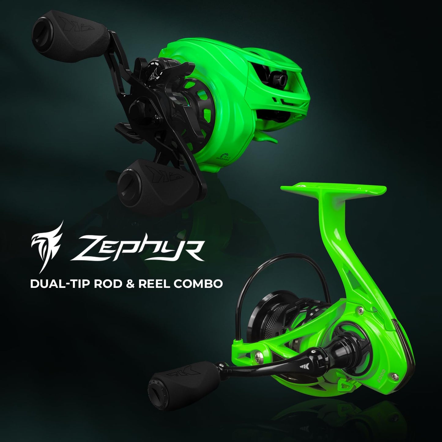 KastKing Zephyr Dual-tip Rod Spinnig Reel Combo,7ft M & MH,3000 Reel
