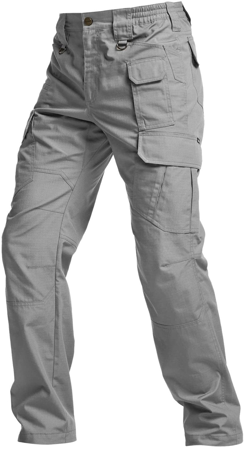 CQR Men's Tactical Pants, Water Resistant Ripstop Cargo Pants, Lightweight EDC Work Hiking Pants, Outdoor Apparel, Duratex Mag Pocket Stone, 42W x 30L