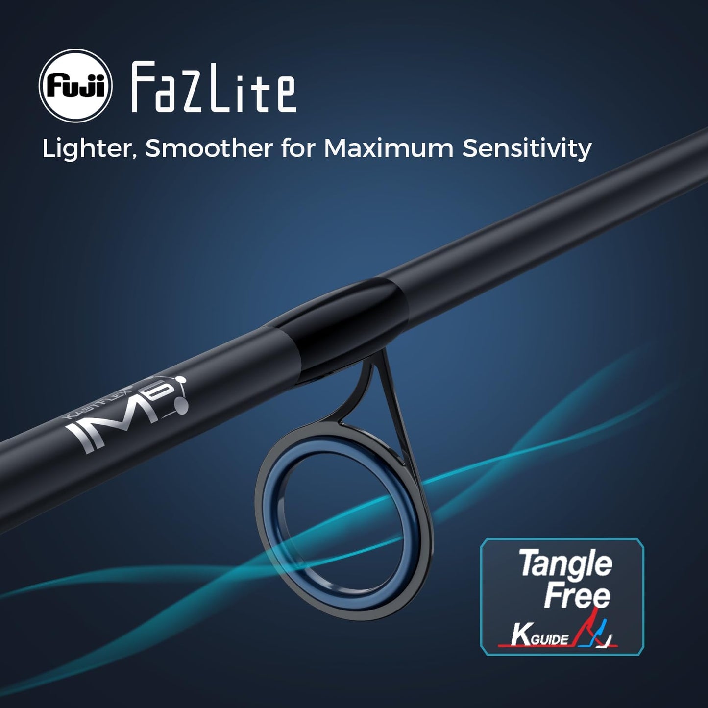 KastKing Verus Performance Spinning & Casting Fishing Rod with Extra Tip, Lightweight KastFlex IM6 Graphite, FazLite Rings Guides, EVA Grip, PTS Power Transition System, Spin, 7'6", MH