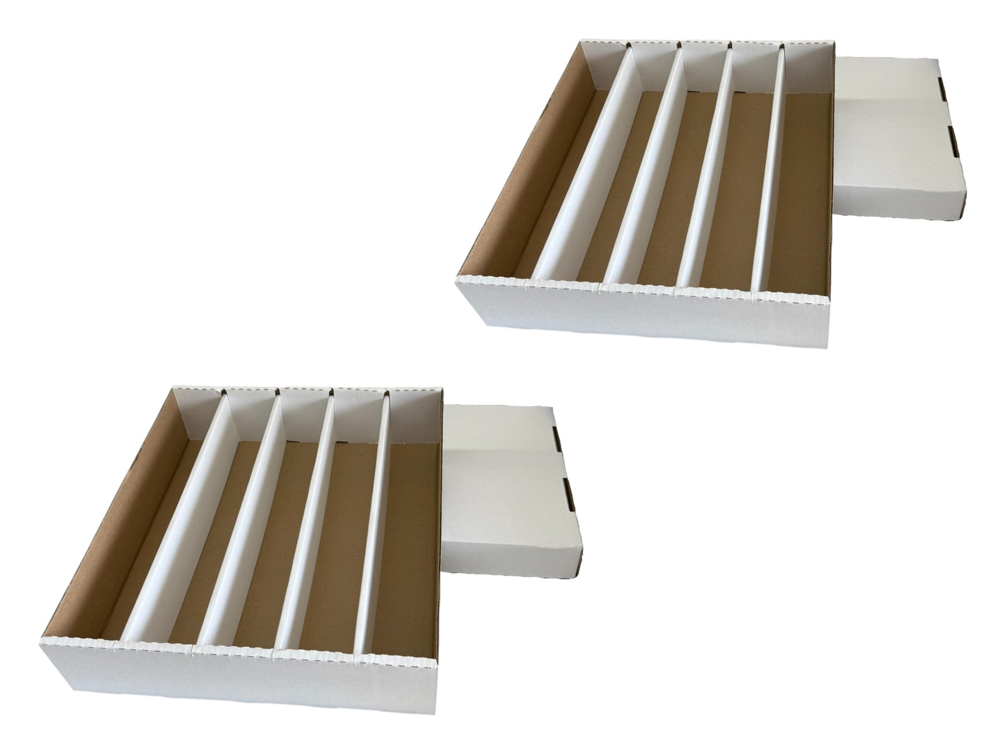 2-Pack • 5000 Count 5-Row Trading Card Storage Box • Woodhaven Trading Firm Brand