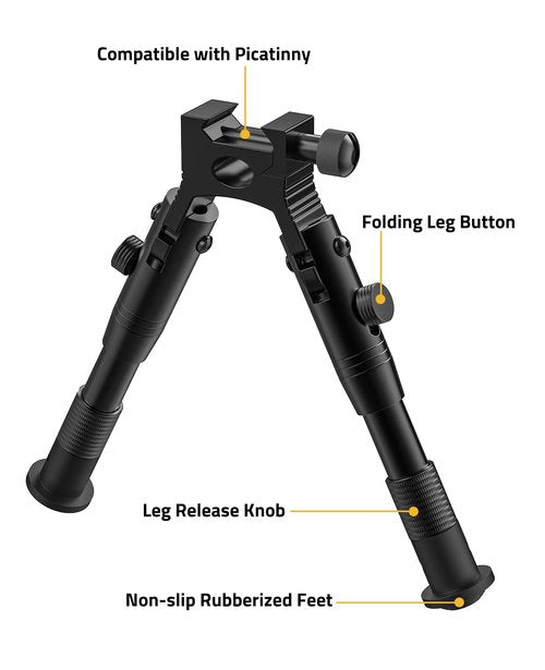 CVLIFE 3-in-1 Rifle Bipod Picatinny Bipod with Swivel Stud Adapter & Barrel Clamp Adapter for Shooting and Hunting