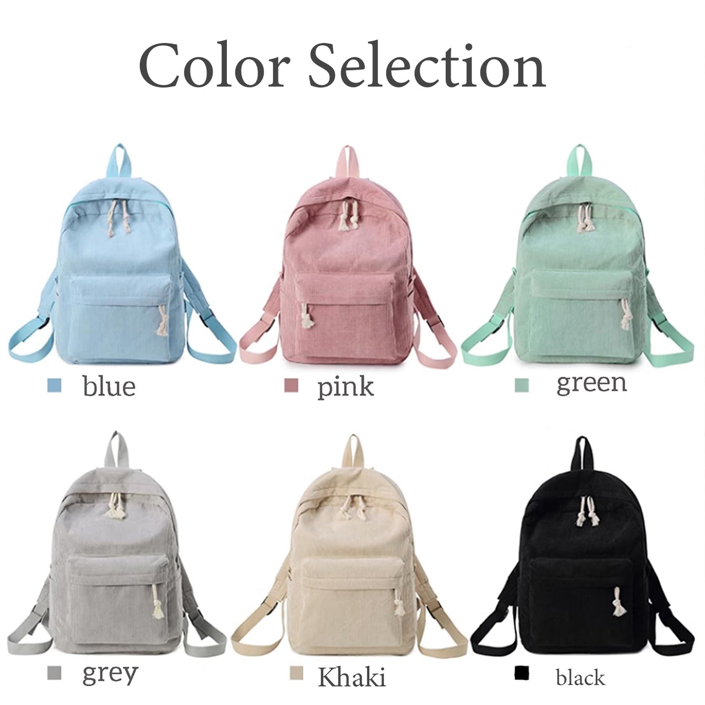 JINMA Personalized Embroidered Name Backpack – Custom Lettering Corduroy Bag with Floral Detail, Lightweight and Stylish