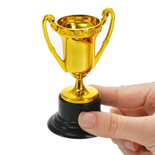 Nicunom 50 Pack Mini Trophies for Awards, Plastic Gold Award Trophy Cups for Kids Participation Trophy Cup Bulk for Party Favor, Reward, Prop, Sport, Tournament, Competition, Winning Prize, 3.4 in