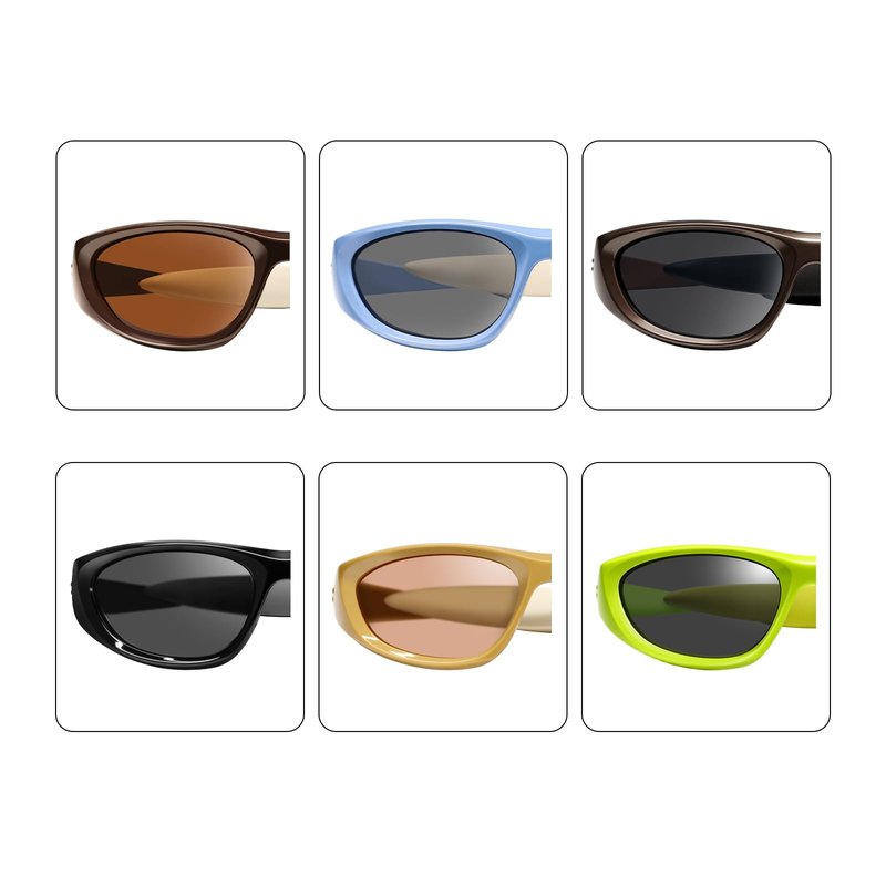 DsitMG Wrap Around Y2K Sunglasses for Women Trendy Oval Polarized Glasses UV400 Protection Sun protection traveling cycling (Green)