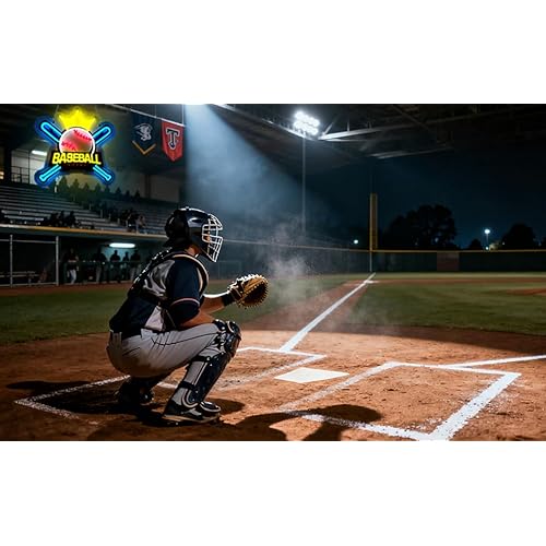 Baseball Neon Sign,Innovative Integral Forming Process,With Dimmable Switch For All Holiday Party and Home Decoration