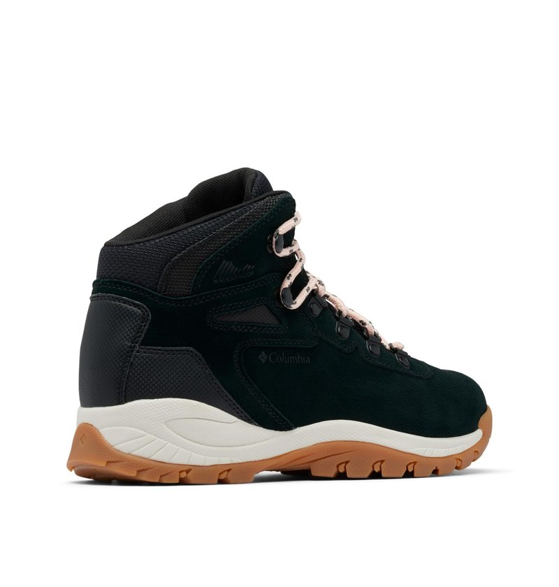 Columbia Womens Newton Ridge Plus Waterproof Amped, Black/Blush Rose, 10 Wide