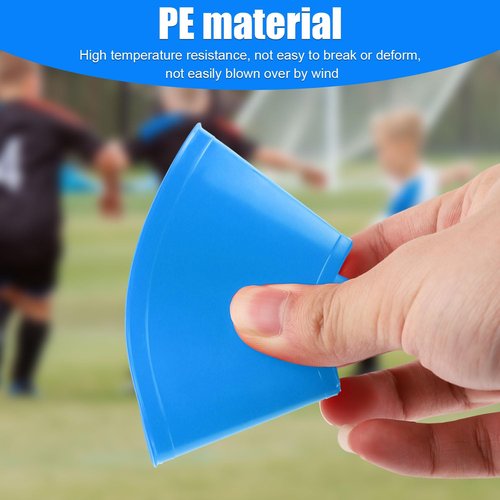 XIHIRCD 25pcs Soccer Cones for Sports Training, Mini Football Cones with Mesh Bag, Flexible Agility Practice Cones Drills Training Plastic Cones for Basketball Running Sports Games Kids Skating(Blue)