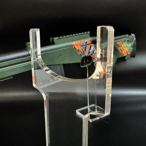 LITAITAI 1Pack Rifle, Long Gun Display Stand,Clear Acrylic Gun Presentation Stands,Shotgun Holder,Hunting Gun Display Rack (6&8 in)