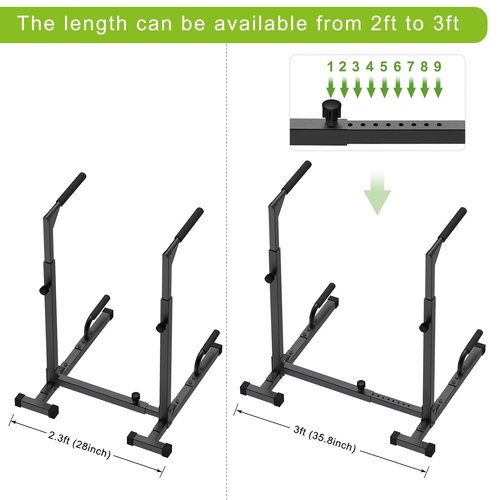 SELEWARE Heavy Duty Dip Bar, Adjustable Width & Height Dip Station Home Gym Fitness Equipment, 1000lbs Capacity, Multifunctional Strength Training Dip Stand W/Push Up Bar for Tricep Dips L-Sits