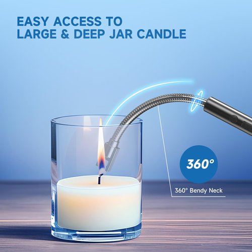Flame bird 2 Pack Electric Candle Lighter Flameless Arc Windproof Flexible Long Neck USB Rechargeable Lighter for BBQ Grill Fireworks Camping.