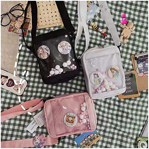DIY Transparent Ita Bag Crossbody Anime Pins Bag Shoulder Messenger - Red