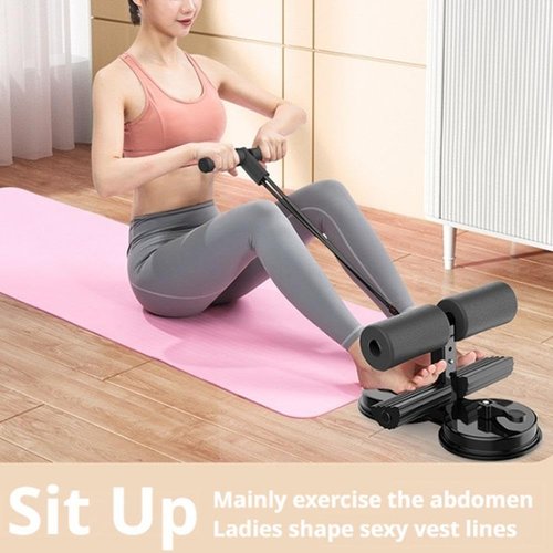 Ab Training Auxiliary Device, Double Suction Cups, Three Levels of Height Adjustment, Multi-Functional Adjustable Ab Trainer Equipment, Fitness Equipment for Home (Gray)