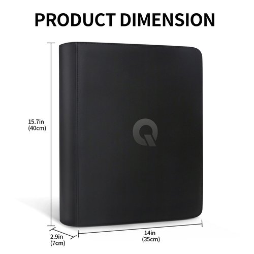 Qurhafoo Toploader Binder, top loader binder for cards, Holds 324 Toploaders, 9-pocket, card folders for trading cards or Sports Cards in 3 x 4'' Toploaders