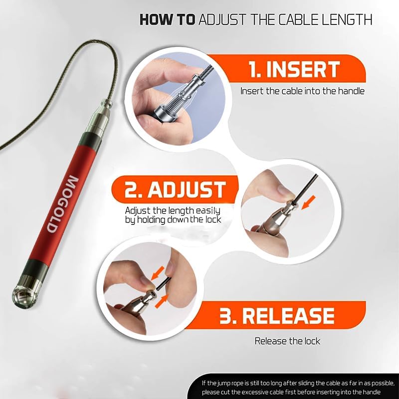 2-in-1 Speed Rope: 2mm for Boxing/MMA & 3mm for CrossFit - Tool-Free Adjustable Cable System with Dual Bearings - Sweatproof Hybrid Grip for High-Intensity Training