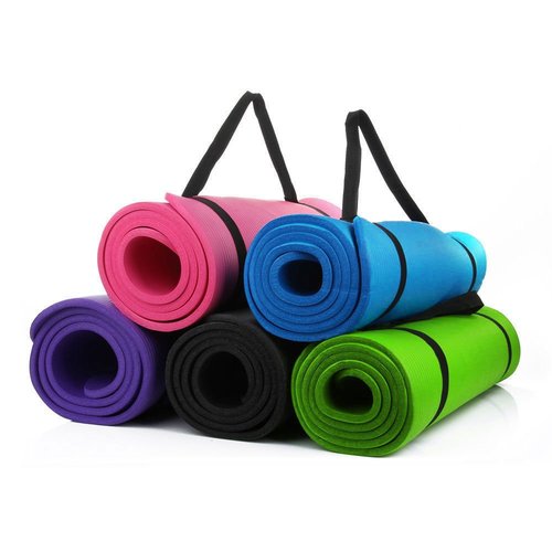 Mat Strap, Elastic Cotton Stretching Band, Large Exercise Mat Carrying Sling in Black for Easy Portability