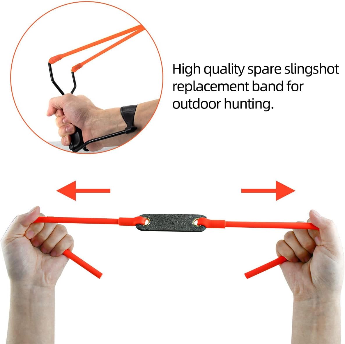 2 Pcs Slingshot Replacement Bands Sets Slingshot Band for Hunting Catapults Outdoor Shooting Shooting Games Elastic Tubular Bands Compatible with Catapult Heavy Pull Slingshot Rubber Replacement Bands