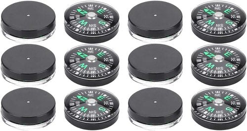 Pocket Compass, 20mm 12pcs Mini Pocket Oil Filled Compass for Hiking Camping Outdoor Activities Accessory