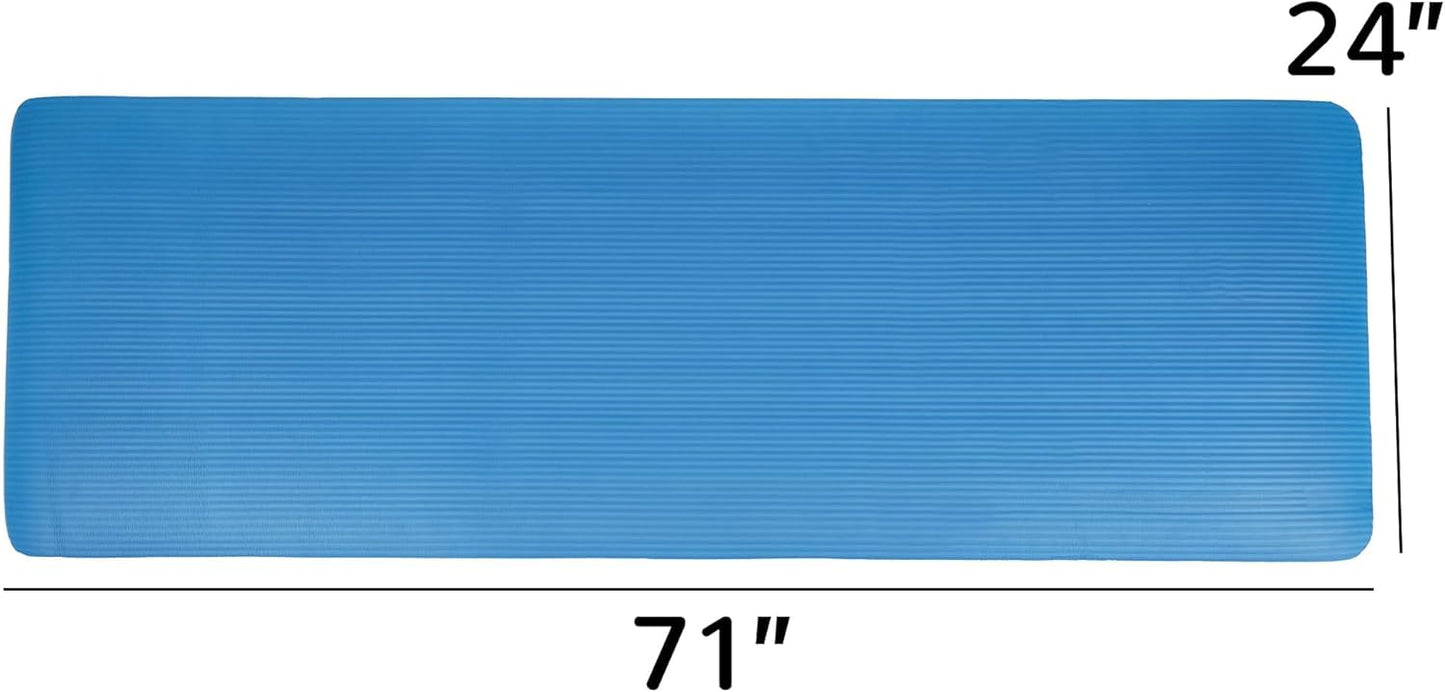 1/2-Inch Extra Thick High Density Anti-Tear Exercise Yoga Mat with Carrying Strap, Multiple Colors