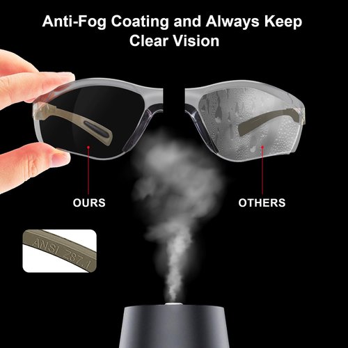 SMINGJUN ANSI Z87.1 Anti-Fog Shooting Glasses - Adjustable Wrap-Around Safety Eyewear with UV400 Lens & Shockproof Case for Range/Hunting/Work