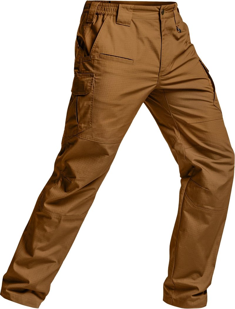 CQR Men's Tactical Pants, Water Resistant Ripstop Cargo Pants, Lightweight EDC Work Hiking Pants, Outdoor Apparel, Raider Mag Pocket Copper Brown, 38W x 32L
