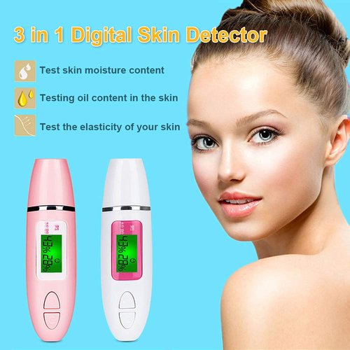 Portable Skin Analyzer Digital Skin Detector Pen with LCD Screen Water Oil Tester Moisture Analysis Machine for Beauty Salon Spa Home Travelling Gift Girls Women