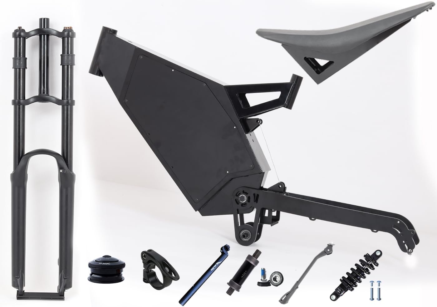 KEYU F2 DIY Ebike Frame Ebike Full Suspension Bomber Frame Electric Bike Frame Ebike Frame Kit Enduro Ebike Frame Kit
