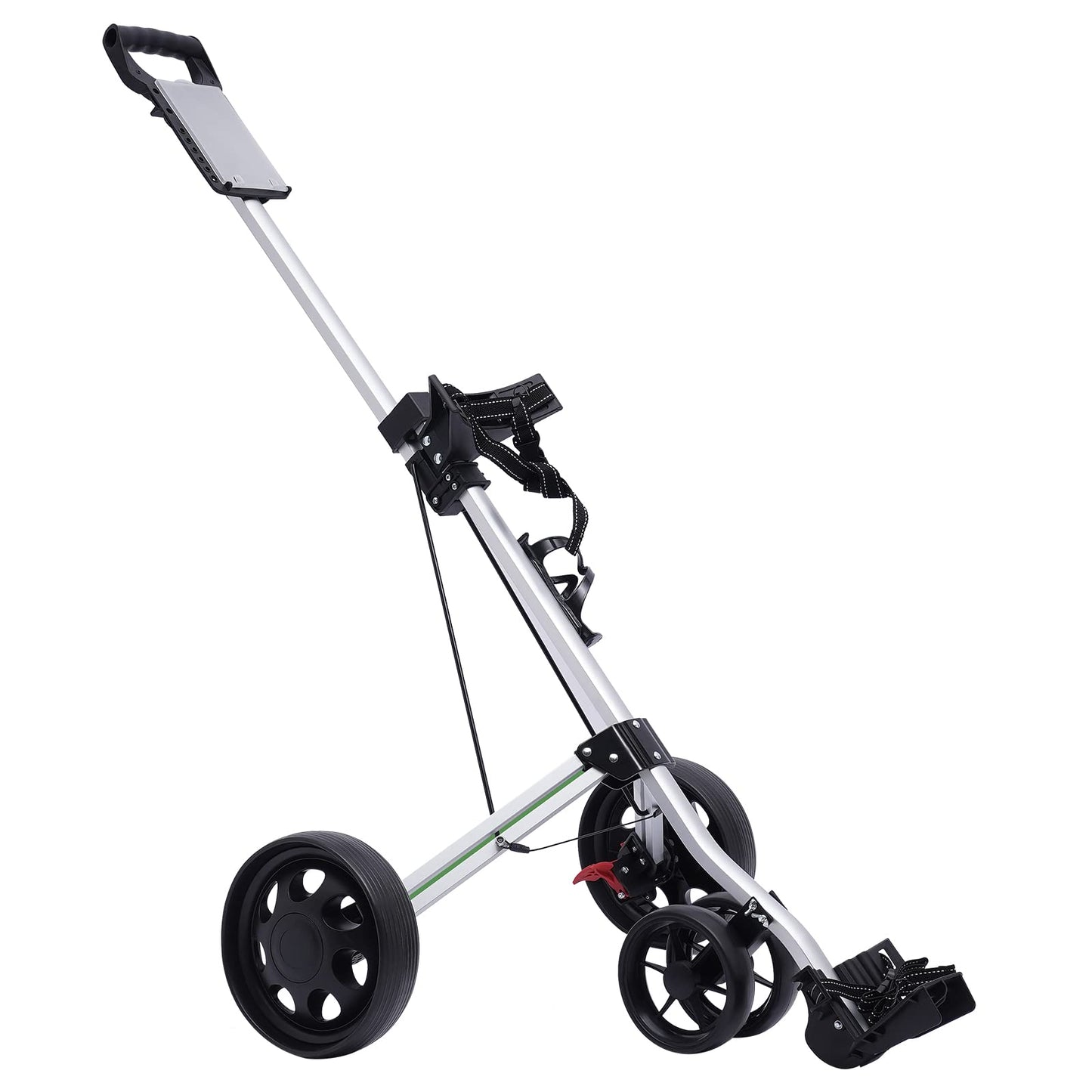 IOUSSJC Golf Push Carp, Golf Push Cart 3 Wheel, Folding Golf Cart for Most Teenagers and Adults As Well As Golf Courses, Gyms, Schools, Adjustable Straps