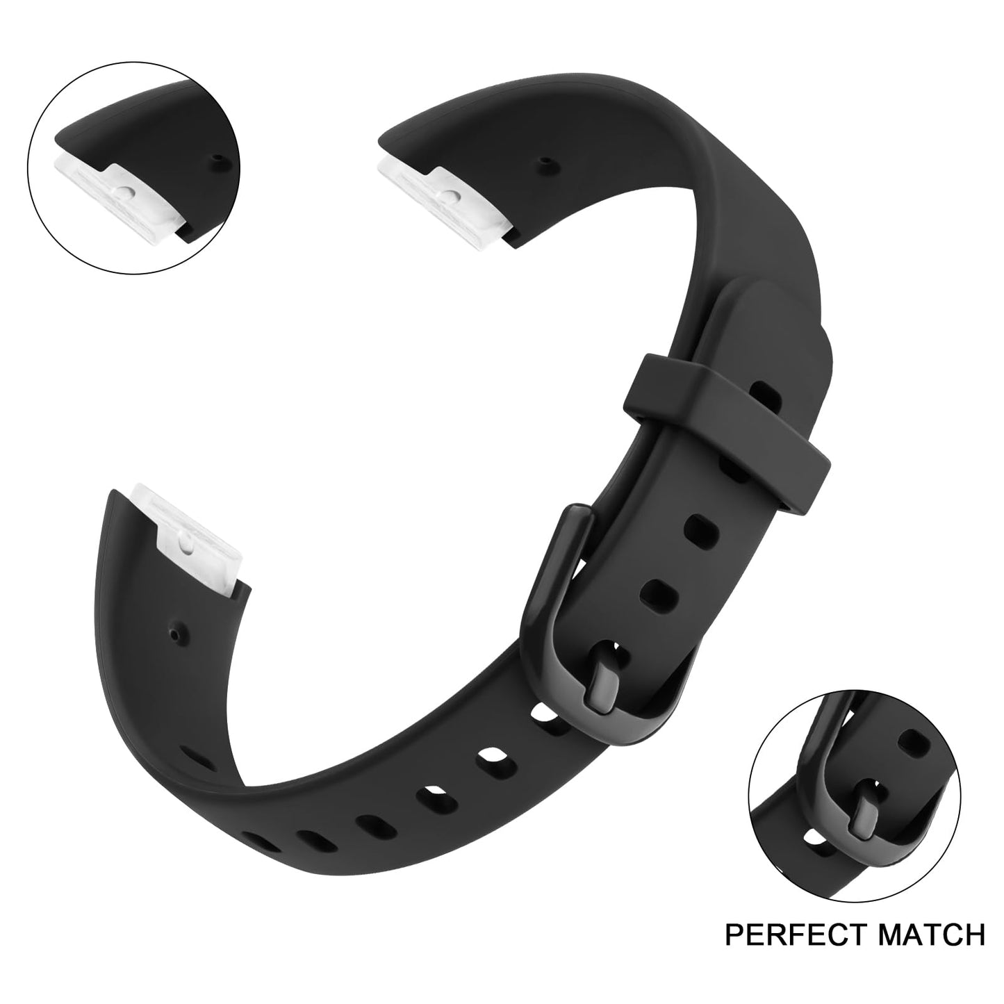 2 Pack Bands for Fitbit Luxe Bands Women Men, Soft Silicone Wristband Replacement Strap for Fitbit Luxe/Luxe Special Edition Fitness Tracker (Black/Black, Small)