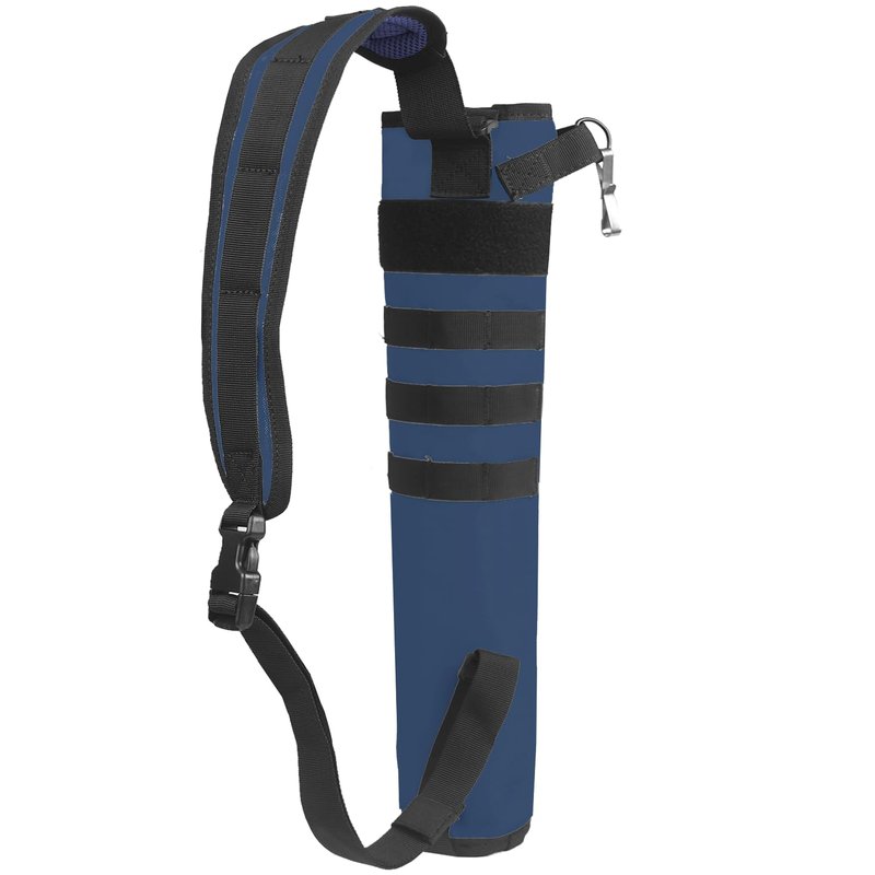 KRATARC Archery Lightweight Back Arrow Quiver Dual Use Foldable Compact Hip Arrows Bag with Molle System Hanged for Target Shooting (Blue, Hold 12~18 arrows
