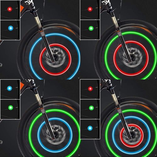 MapleSeeker Bike Wheel Lights with Batteries Included, Waterproof Bicycle Wheel Lights for Safe Cycling, Easy to Install Cool Bike Lights