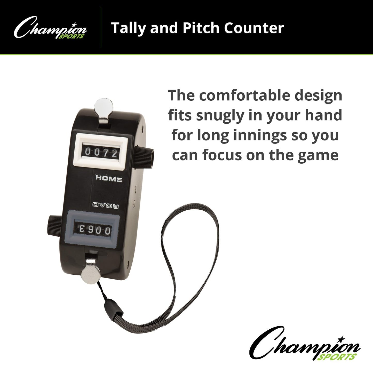 Champion Sports Tally and Pitch Counter with Four Digit Display For Home and Road