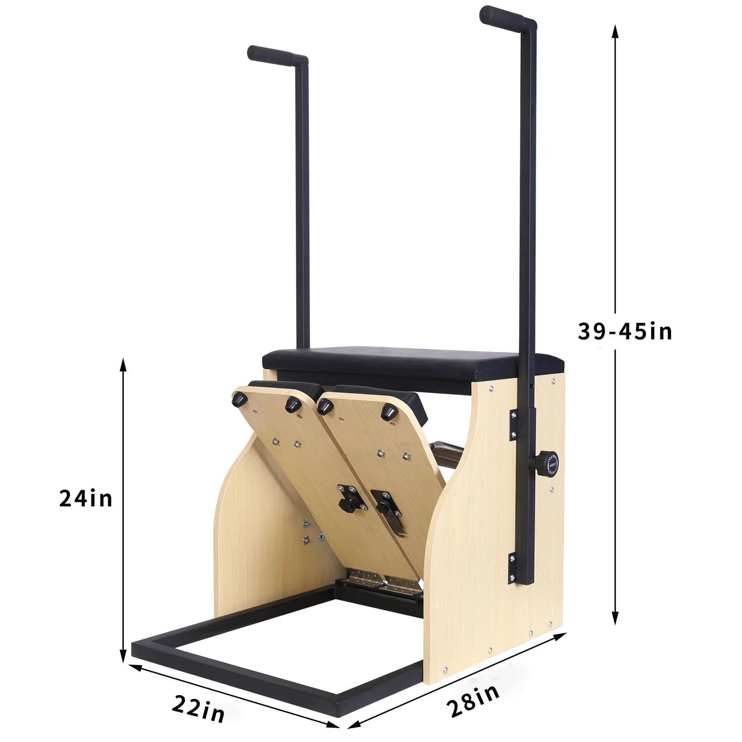 JHBYBMG Pilates Chair, Home Pilates Chair, Pilates Chair for Home Workouts, Sturdy Metal Frame (Black Frame Black Cushion)