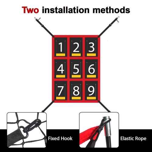 Adjustable Baseball Softball Net Strike Zone Target Net,19 * 27in Clear Numbered Strike Zone,Practice Throwing and Hitting with Accuracy,Applicable for Various Age Pitching Training