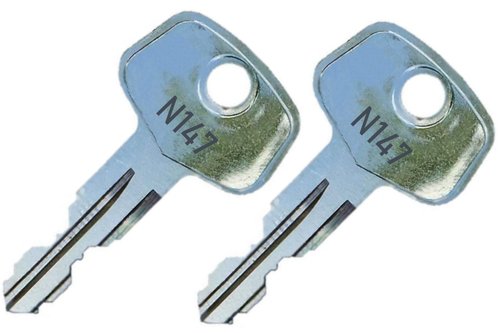 2 Thule N147 Replacement Keys - Roof Racks, Rails, Cargo Box, Carriers, Crossbars, Haulers, Bags (Codes N001-N250 or N001R-N250R) Better Than OEM!