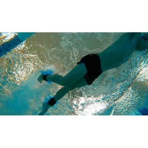 High Resistance Hybrid Aquatic Exercise Fin Set - Blue | Aquatic Cuffs | Quick Start Guide | Leg Water Weights | Strength & Swim Training | Exercise Equipment for Pools | Pair (HRPCFIN)