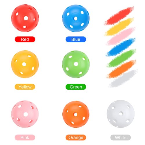 Joyberg Practice Golf Balls 24 pack, 42mm Plastic Golf Balls, Practice Golf Balls for Backyard, training golf balls for Swing Practice (Multicolor)