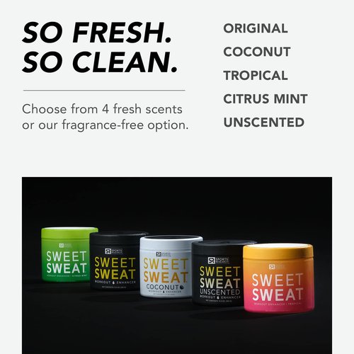 Sports Research® Sweet Sweat Unscented 'Workout Enhancer' Gel - Maximize Your Exercise & Sweat Faster - 13.5oz Jar