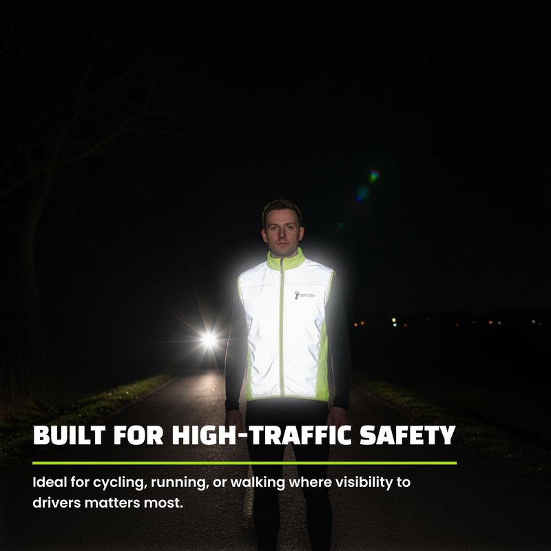 ReflecToes Reflective Safety Vest for Night Visibility – Hi Vis Running & Cycling Gilet – Lightweight, Breathable Outer Layer (Lightweight, X-Large)